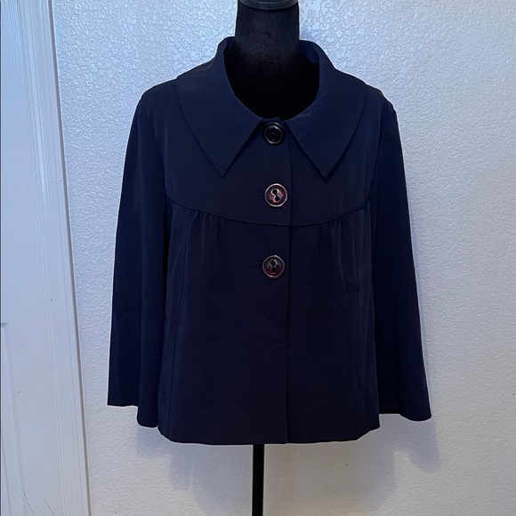 Tracy Evans Dark Blue Cape Jacket - Picture 9 of 9
